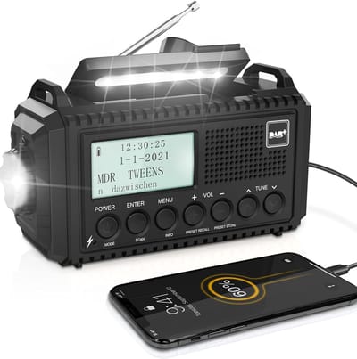 Noodradio Solar Opwindbaar - Noodradio Opwindbaar - Opwindbare Radio - Powerbank Zonne Energie