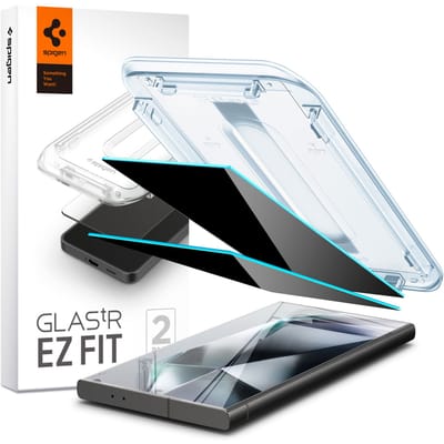 Spigen Privacy Glass Geschikt voor Samsung Galaxy S24 Ultra - EZ Fit GLAS.tR - 9H Tempered Glass Screen Protector - Case Friendly - Gemakkelijke Installatie - 2-Pack