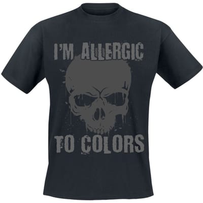 Sprüche - Fun T-shirt - I'm Allergic To Colors - M tot L - voor Mannen - zwart