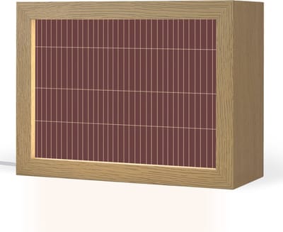 Tafellamp 20x15 cm - LED lamp - Lijnen - Patroon - Bordeaux - Decoratieve tafellampen - Dimbaar - Tafellampje slaapkamer - Woonkamer binnen