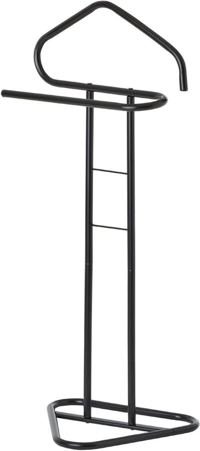 IDIMEX Camilo Dressboy, Practical Silent Servant with Trouser Hanger, Beautiful Clothing Butler with Pocket Holder, Modern Clothing Stand, Black Lacquered