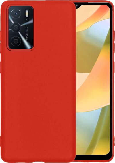 Hoesje - Geschikt voor OPPO A16 - Sterk & Shockproof - Hoes Cover - Siliconen Case - Telefoonhoesjes - Rood