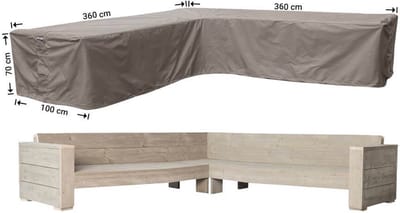 Raffles Covers beschermhoes loungeset / hoekbank (L-vorm) - 360 x 360 H: 70 cm - RHS360 - Hoes voor hoekbank met gelijke zijden - Beide zijden zijn even lang