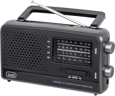 Draagbare Radio - Wereldontvanger Radio - Internationale Zenders Luisteren - Draaibare Telescoopantenne - 24.5 x 14.2 cm - Zwart