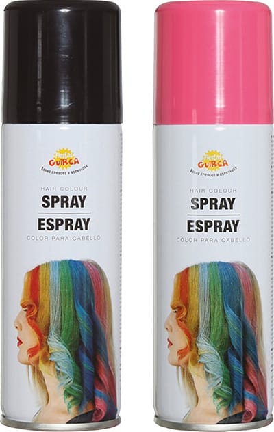 Fiesta Guirca Carnaval verkleed haar verf/spray - zwart en roze - spuitbus - 125 ml
