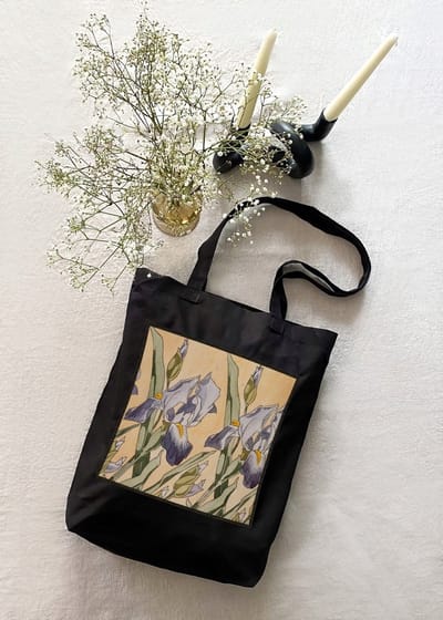 Shopper Tas met Koloman Moser Irys Print - Katoen, 38x41cm