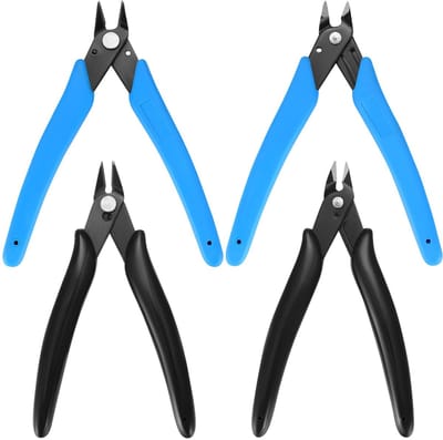 Allecto - 4 Stuk Knabbeltang - Multifunctionele Snijtang - Zachte Grip - Zwart en Blauw - Perfect voor Ambachten - Ideaal voor Sieraden Maken