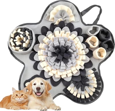 Honden snuffelkleed - Voedingsmat - Langzaam eten - Niet-slip bodem - 60 x 60 cm - Grijs