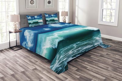 ABAKUHAUS Oceaan Set – Deken + Kussenhoes 170x220 – Aqua Navy