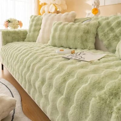 Zachte Konijn Pluche Bankmat Winter Warmte Bankkussen voor Woonkamer Verdikte Stofdichte Meubelbeschermhoes Woondecoratie Pillow Cover 30x50cm