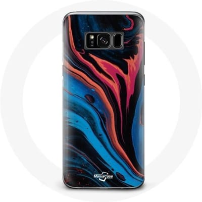 Hoesje voor Samsung Galaxy S8 Abstracte textuur blauw zwart rood
