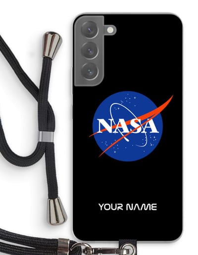 Gepersonaliseerd - Case Company® - Hoesje met koord geschikt voor Samsung Galaxy S22 Plus hoesje met Koord - NASA - Telefoonhoesje met Zwart Koord - Bescherming aan alle Kanten en Over de Schermrand