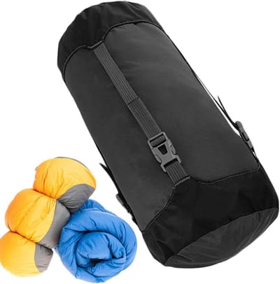 Compressietassen Kamperen - Opbergzakken Outdoor - Ruimte Besparen - Sterk Waterdicht Nylon - Maat M - Zwart