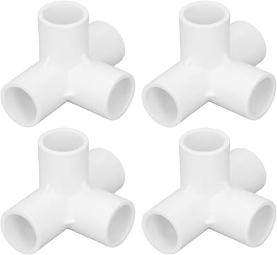 PVC Fittingen - Pijpconnectoren - Meubelbouw - 4-Weg Verbinding - 25 Mm - Wit