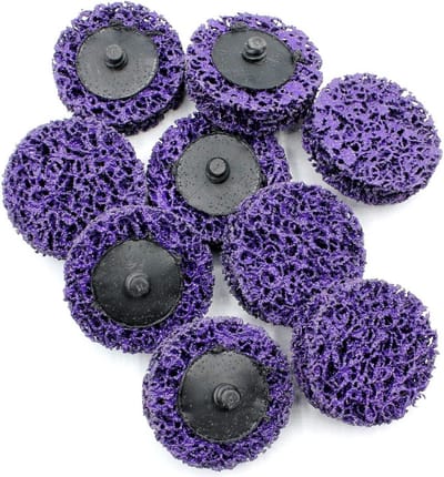 Reinigingsschijven Set 10x 50mm Paars Snel Wissel voor Staal Metaal Hout
