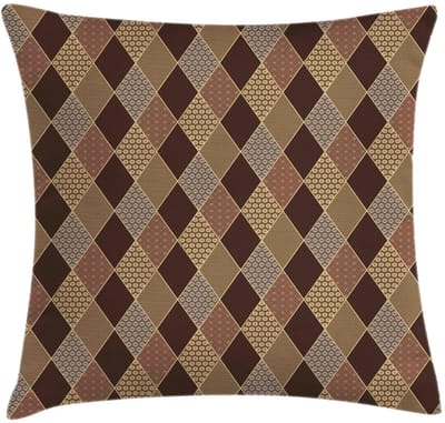 ABAKUHAUS Kussenhoes – 50x50 cm – Ruitpatroon – Dubbelzijdig bedrukt, Multicolor