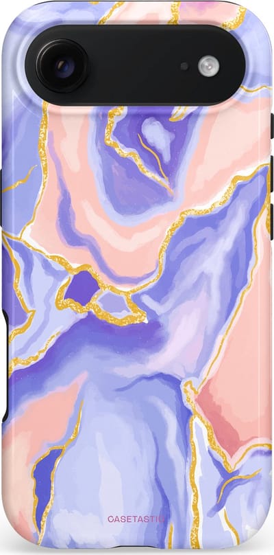 Casetastic hoesje geschikt voor Apple iPhone Air - MagSafe - Dubbellaagse bescherming - Riviergloed - Fashion Case - Lichtroze Goud Paars