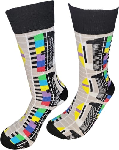 Grappige sokken - Tv sokken - Televisie storing - Valentijnsdag cadeau - Verjaardag cadeau - Cadeau voor man vrouw - Leuke sokken - moederdag vaderdag - Luckyday Socks - Kerst cadeau - Aparte Sokken - Sokken waar je vrolijk van wordt - Maat 37-44