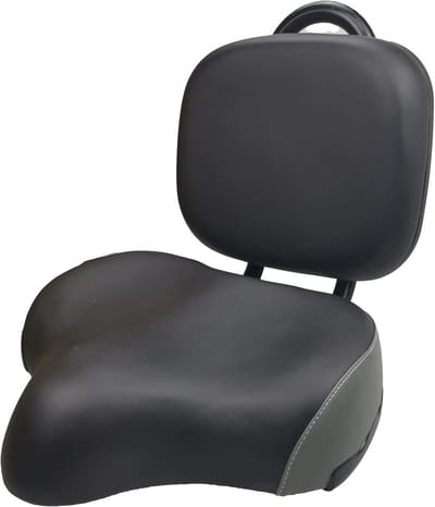Fietszadel met rugleuning - Comfortzadel - Comfortabel fietsen - Verstelbare rugondersteuning - 24 x 30 cm - Zwart