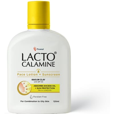Lacto Calamine Zonnebrandlotion Kaolienklei & Zinkoxide SPF 30 UVA UVB PA+++ 120ml Dagelijkse Gezichtscrème Lichtgewicht Niet-Vettig white