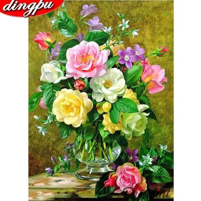 Bloemen Diamant Schilderij Volledige Boor Pioen Aankomst Diamant Borduren Woondecoratie Diamant Art 20X30CM