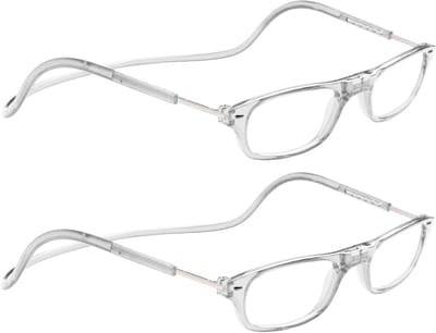 Leesbril Heren Dames - Verstelbare Bril - Lezen en Puzzelen - Magnetische Sluiting - 2 stuks - Transparant