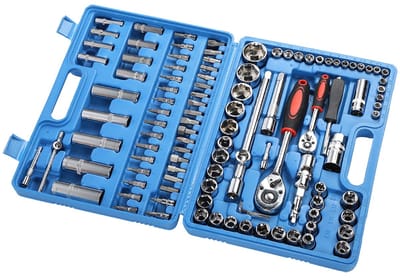 108-delige Doppenset & Ratelset – Professionele Gereedschapset 1/4" & 1/2" CR40 Staal – Auto & Werkplaats in Koffer