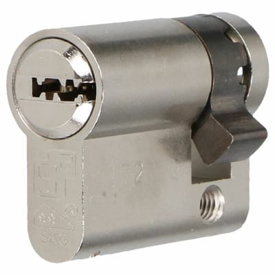 2 stuks - S2 veiligheidscilinder F6 30/10 SKG 2, halve profielcilinder (verschillend sluitend)