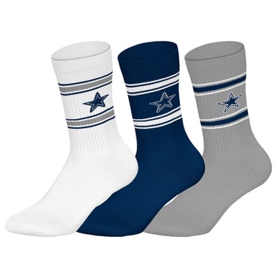 NFL DALLAS COWBOYS Crew Socks - 3-pack - Wit/Blauw/Grijs - Maat 39/42