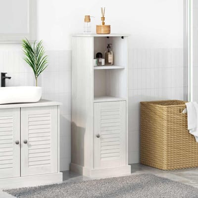 vidaXL - Badkamerkast - VIGO - Wit - en - Antiek - Wit - 37 - x - 34 - x - 110 - cm