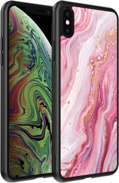 Smartphonica Telefoonhoesje geschikt voor iPhone X/Xs met marmer opdruk - TPU backcover case marble design - Roze geschikt voor Apple iPhone X/10;Apple iPhone Xs