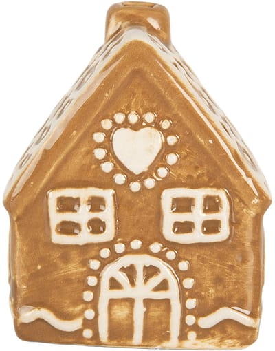 Clayre & Eef Gingerbread house 6x4x7 cm Bruin Keramiek