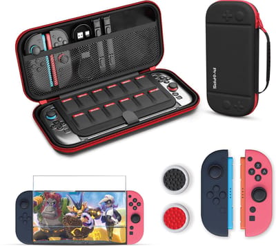ProFPS Accessoireset geschikt voor Nintendo Switch 2 – Hard Case, Thumb Grips & Screenprotector