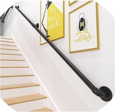 Trapleuning - Muurbeugel Handgreep - Veiligheid Vergroten - Smeedijzeren Constructie - 230 cm - Zwart