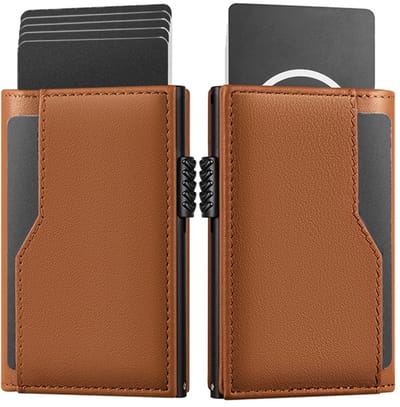VEXON Linea - Wallet Pro - Premium Wallet Classic - Creditcardholder - Pasjeshouder Donkerbruin - Kaarthouder - 10 Pasjes, Briefgeld en Muntgeld - RFID Creditcardhouder - Mannen en Vrouwen Portemonnee - Uitschuifbaar - Bruin