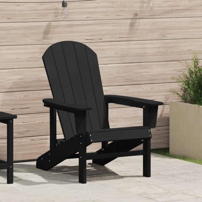 vidaXL Adirondack-stoel Zwart 82 x 74 x 92 cm HDPE