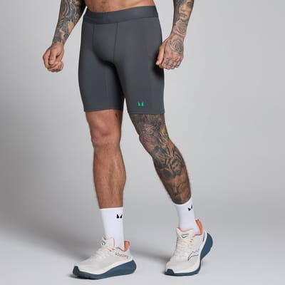 MP Men's Hybrid Pocket Half Tight - Donkergrijs/Groen - XS
