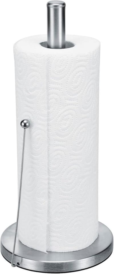 Keukenrolhouder Staand - Keukenpapierhouder - Keuken Organizer - Zonder Boren - 325 cm Hoog - Zilver