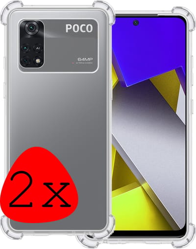 Hoesje 2 Stuks - Geschikt voor Xiaomi Poco X4 Pro 5G - Sterk & Shockproof - Siliconen Case - Back Cover - Telefoon Hoes Shock Proof - Transparant