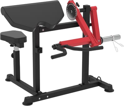 Armtrainer Machine - Curlbank Bovenlichaam - Gerichte Krachttraining - 24 Posities Verstelbaar - 96.5 x 95 x 95 cm - Rood