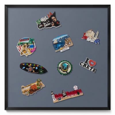 Tulup Magneetbord met Zwarte Frame - Grijs Magneetbord Met Effen Achtergrond - 50 cm x 50 cm - Koele grijze kleur - Magneetbord voor Herinneringen - Magnetisch Bord voor Magneten - Magneetbord voor Foto's en Notities