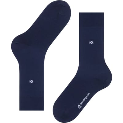 Burlington Dublin huidvriendelijk effen katoen sokken heren blauw - maat 40-46