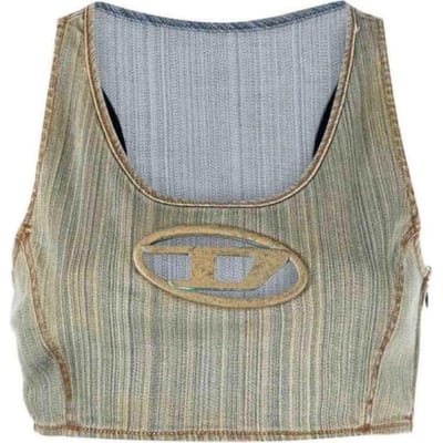 Diesel De-Top-Fsd Tanktop Denim Dames Tops Blauw A11639-0NLAU-01 M brown