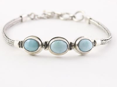 Zilveren armband met larimar
