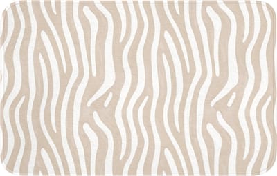 WC mat 80x50 cm - Antislip - Abstract - Zebra - Beige - Toiletmat - Vloermat - Douchemat - Toilet tapijt - Toiletmatten