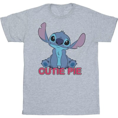 Disney Meisjes Lilo en Stitch Stitch Cutie Pie Katoenen T-shirt (Sportgrijs)