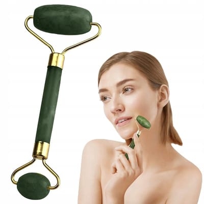 Pingyang Rongrong Handicraft Factory - Gezichtroller - Jadeiete Gezichtsmassageroller - Twee Rollen - Groen
