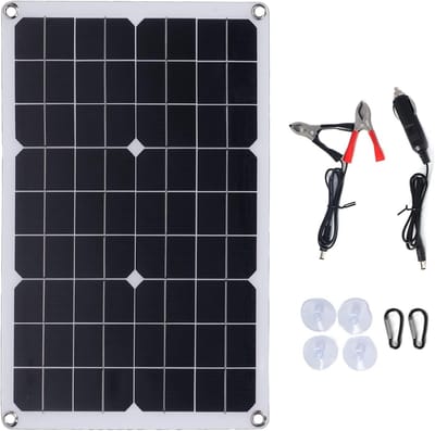 Flexibel Zonnepaneel - Draagbare Energie - Buiten Opladen - Monokristallijn Silicium - 20W 46x29cm - Zwart