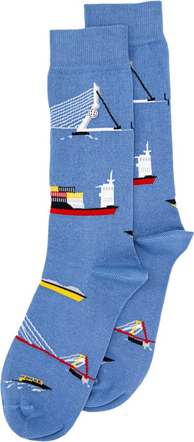 Alfredo Gonzales Rotterdam Sokken AG-Sk-ROT-01 113 Light Blue/Red S(38-41)