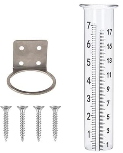 Regenmeter 7 inch met roestvrijstalen montagerek voor tuin en buitenhuis